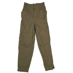 Madewell Womens Size 25 Pull On Paperbag Pants Olive Green High Rise Tapered
